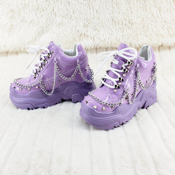 Space Candy Platform Lilac Purple Hidden Wedge Sneaker RESTOCKED - Picture 11 of 17